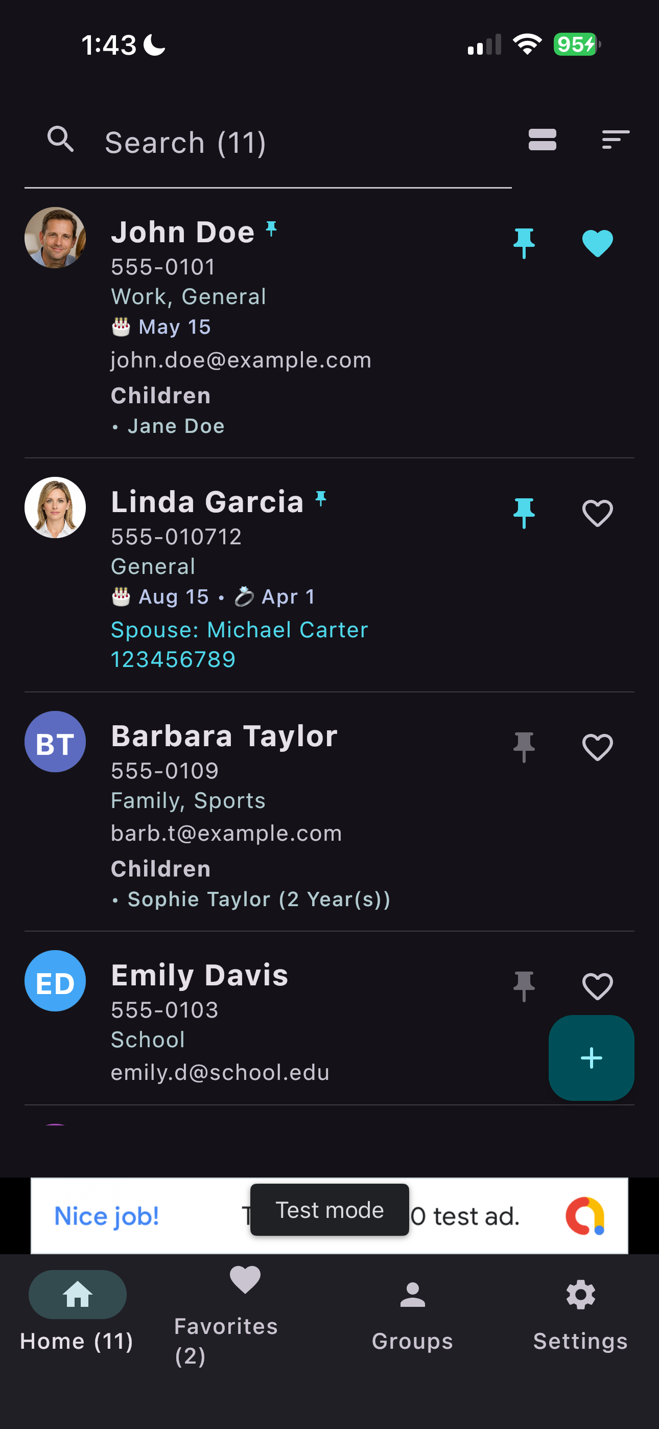 Friend Details Screen