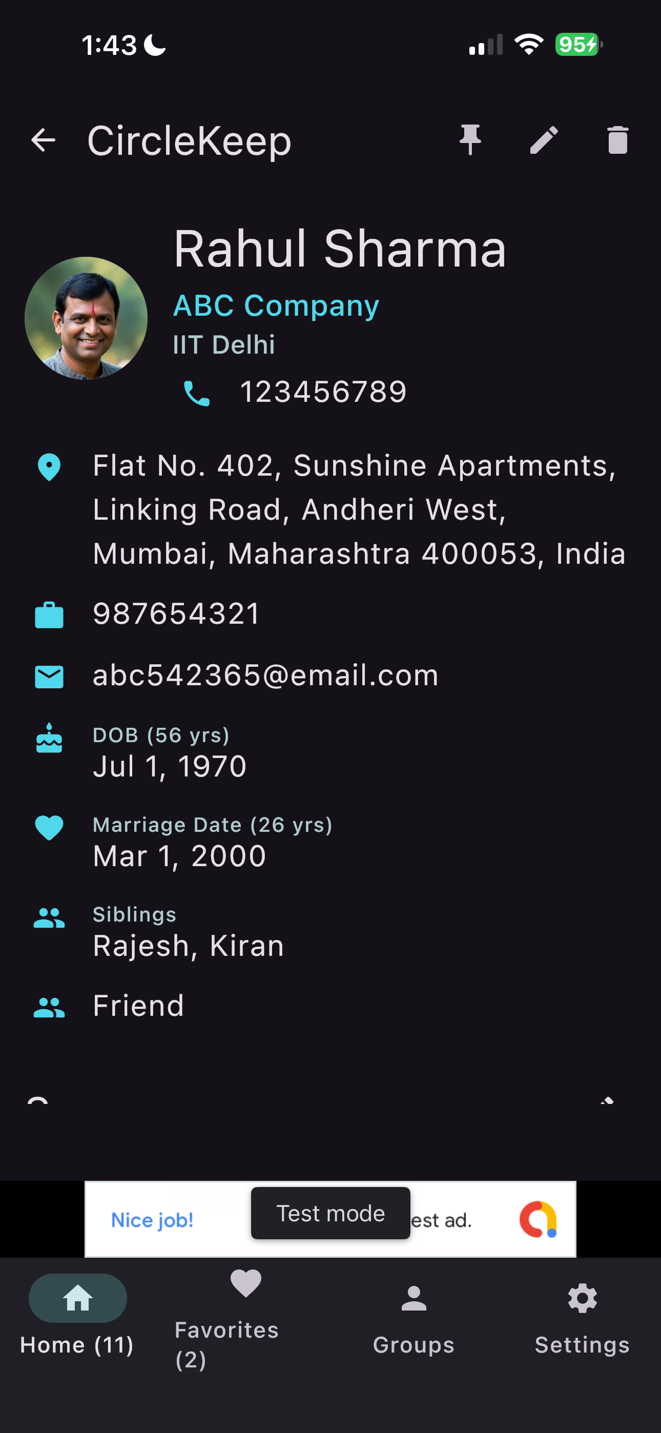 Family Tracking Screen